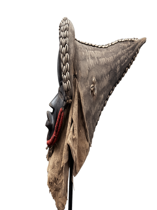 COWRIE-ADORNED HELMET HEADDRESS, DAN OF IVORY COAST