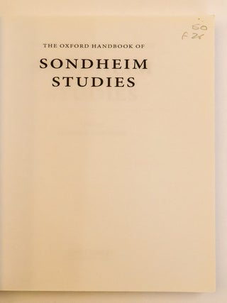 THE OXFORD HANDBOOK OF SONDHEIM STUDIES