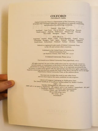 THE OXFORD HANDBOOK OF SONDHEIM STUDIES