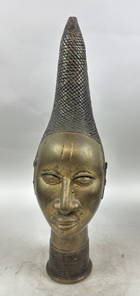 1413524 CAST BRASS HEAD OF QUEEN MOTHER IYOBE IFE YORUBA, NIGERIA