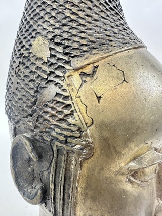 CAST BRASS HEAD OF QUEEN MOTHER IYOBE IFE YORUBA, NIGERIA