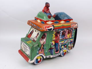 1413534 PAPER MACHE TAP TAP BUS, HAITIAN FOLK ART