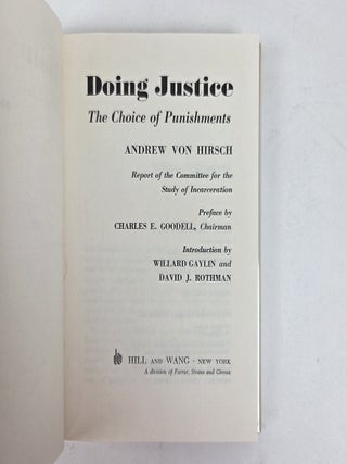 DOING JUSTICE: THE CHOICE OF PUNISHMENT