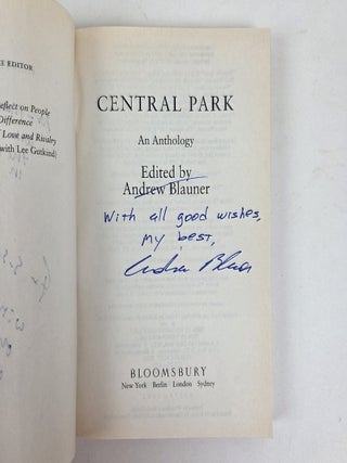 CENTRAL PARK: AN ANTHOLOGY [Signed]