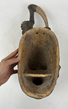 SENUFO WOODEN HELMET MASK WITH BIRD-BEAK, IVORY COAST