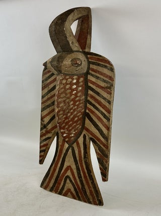BOBO PAINTED WOODEN (RED & BLACK) BIRD SHOULDER MASK, BURKINA FASO
