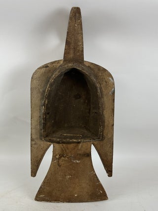 BOBO PAINTED WOODEN (RED & BLACK) BIRD SHOULDER MASK, BURKINA FASO