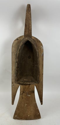 BOBO PAINTED WOODEN (RED & BLACK) BIRD SHOULDER MASK, BURKINA FASO