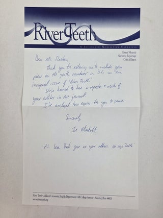 RIVER TEETH: A JOURNAL OF NONFICTION NARRATIVE [with] [ALS TO SUSAN SHEEHAN]