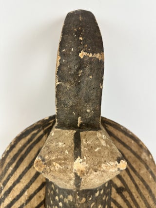 BOBO PAINTED WOODEN (BLACK & BEIGE) BIRD SHOULDER MASK, BURKINA FASO