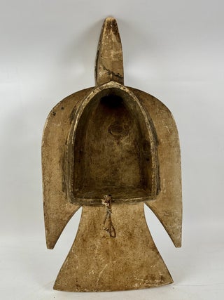 BOBO PAINTED WOODEN (BLACK & BEIGE) BIRD SHOULDER MASK, BURKINA FASO