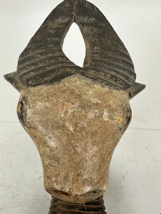 YAURE WOODEN HUMAN AND ANTELOPE MASK, IVORY COAST