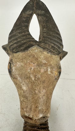 YAURE WOODEN HUMAN AND ANTELOPE MASK, IVORY COAST