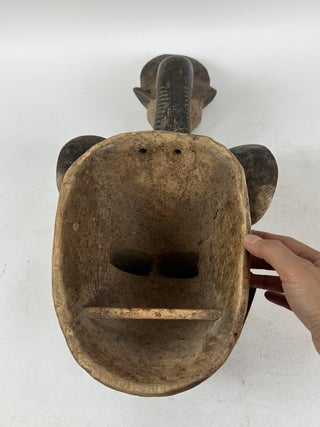 YAURE WOODEN HUMAN AND ANTELOPE MASK, IVORY COAST