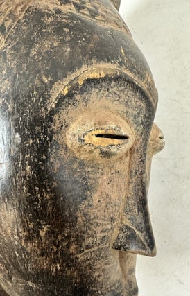 YAURE WOODEN HUMAN AND ANTELOPE MASK, IVORY COAST