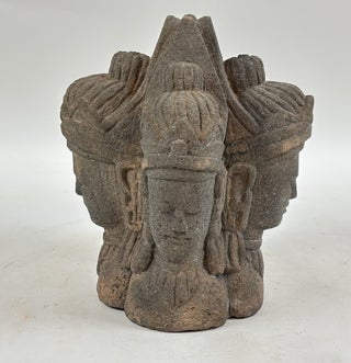1414037 SOUTHEAST ASIA STONE FOUR-FACED BRAHMA STATUE