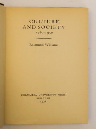 CULTURE AND SOCIETY 1780-1950