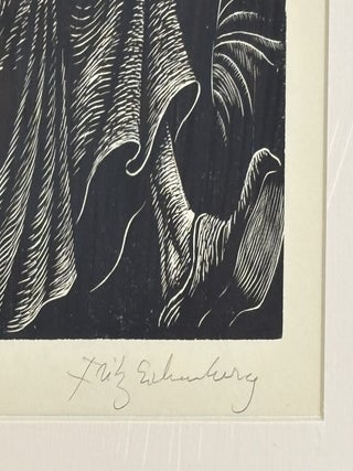 ORIGINAL WOOD ENGRAVING TITLED "THE FOLLIES OF OLD AGE" [Signed]