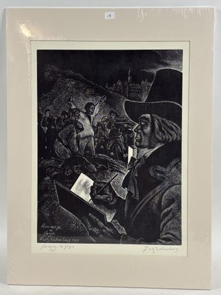 1414286 ORIGINAL WOOD ENGRAVING TITLED "HOMAGE TO GOYA" [Signed]. Fritz Eichenberg