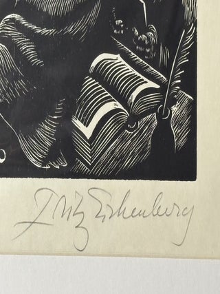 ORIGINAL WOOD ENGRAVING TITLED "THE FOLLIES OF TEACHING" [Signed]