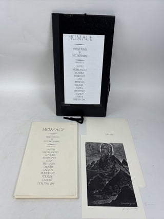 1414301 ORIGINAL WOODBLOCK PRINT PORTFOLIO TITLED "HOMAGE. TWELVE PRINTS BY FRITZ...