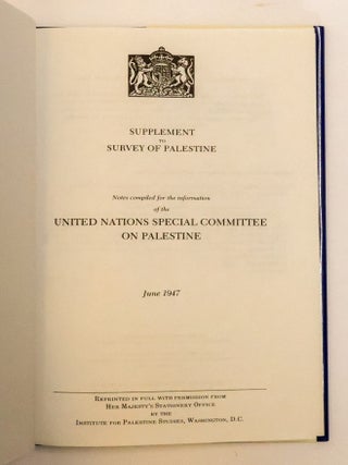SUPPLEMENT TO SURVEY OF PALESTINE