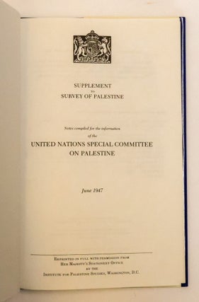 SUPPLEMENT TO SURVEY OF PALESTINE