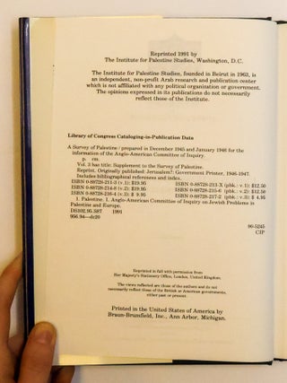 SUPPLEMENT TO SURVEY OF PALESTINE