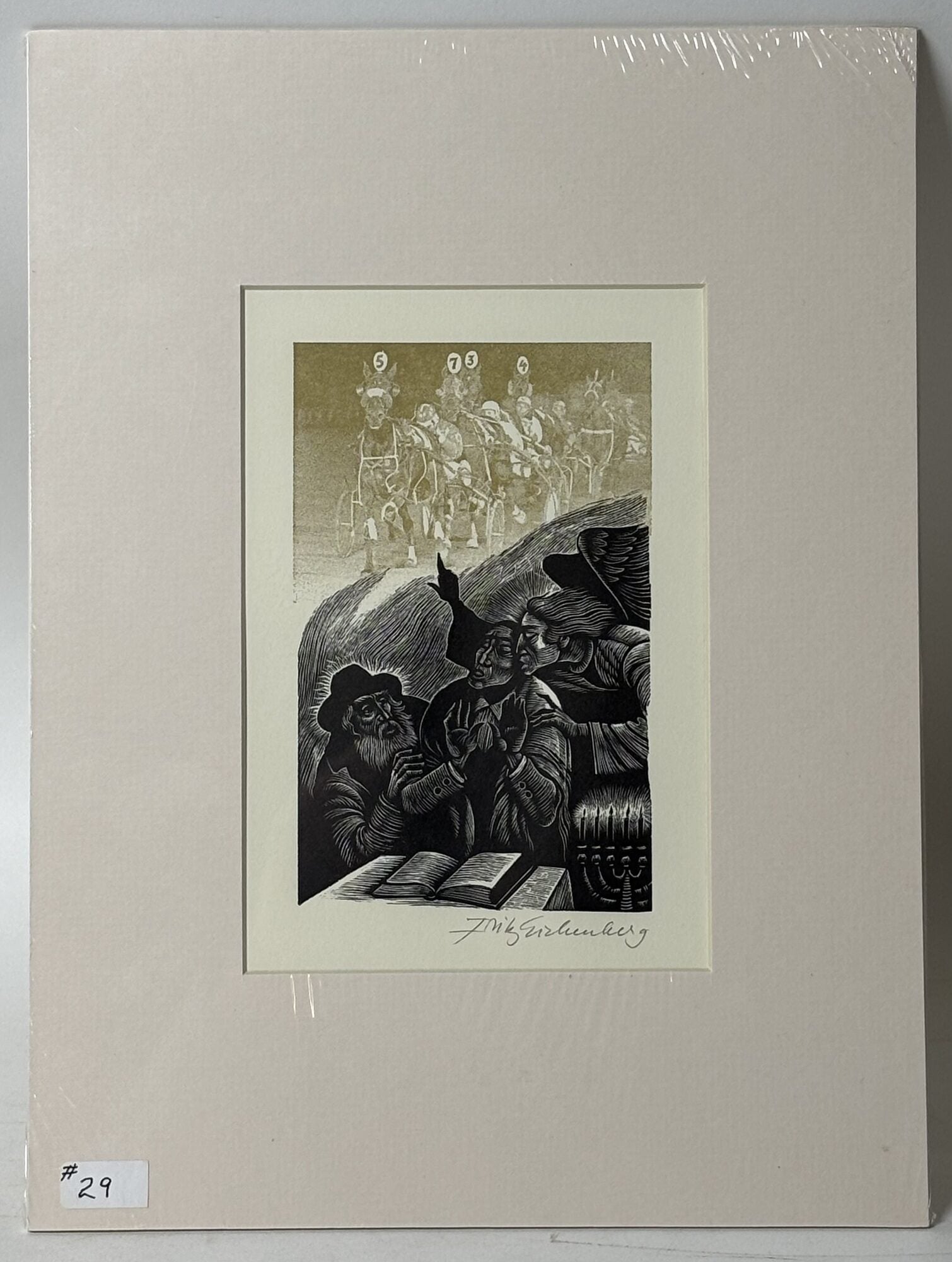 1414304 ORIGINAL WOOD ENGRAVING TITLED [SUPERFECTA] [Signed]. Fritz Eichenberg.