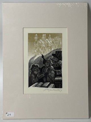 1414304 ORIGINAL WOOD ENGRAVING TITLED [SUPERFECTA] [Signed]. Fritz Eichenberg