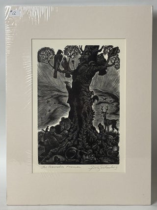 1414311 ORIGINAL WOOD ENGRAVING TITLED "THE PEACEABLE TREEMAN" [Signed]. Fritz Eichenberg