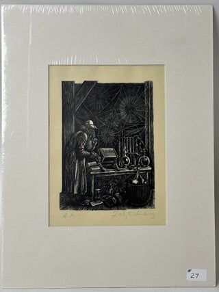 1414388 ORIGINAL WOOD ENGRAVING "THE CHEMIST" [Signed]. Fritz Eichenberg