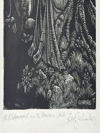ORIGINAL WOOD ENGRAVING "THE KITCHEN MAID AND THE UNICORN" A.P. (Signed)