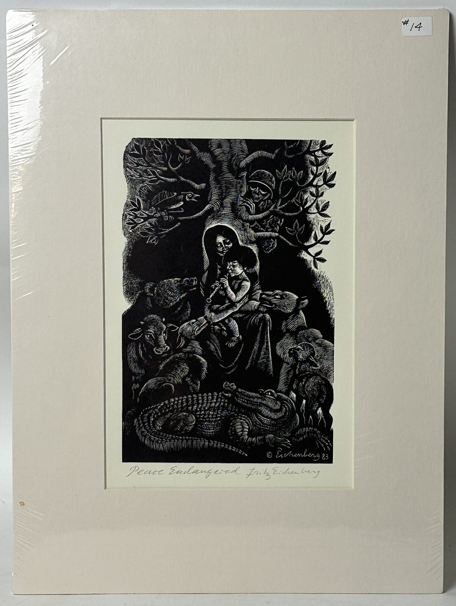 1414410 ORIGINAL WOOD ENGRAVING "LAO TZU" A.P. [Signed]. Fritz Eichenberg.