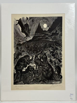 1414413 ORIGINAL WOOD ENGRAVING TITLED "THE WITCHES DANCE" [Signed]. Fritz Eichenberg