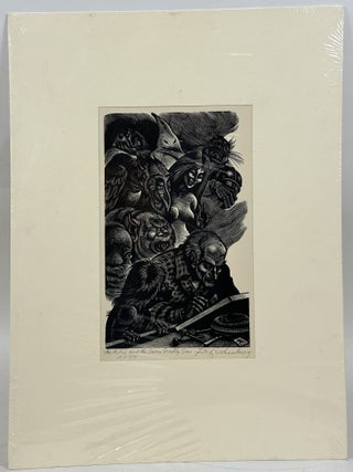 1414415 ORIGINAL WOOD ENGRAVING TITLED "THE ARTIST AND THE SEVEN DEADLY SINS" A.P....