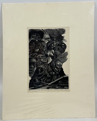 1414415 ORIGINAL WOOD ENGRAVING TITLED "THE ARTIST AND THE SEVEN DEADLY SINS" A.P....