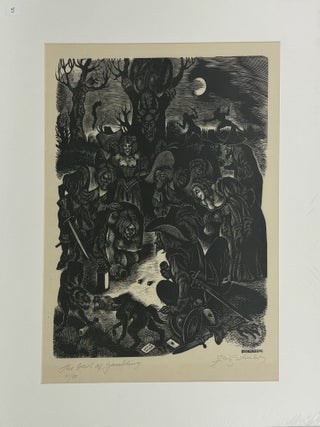 1414472 ORIGINAL WOOD ENGRAVING "THE DEVIL OF GAMBLING" [Signed]. Fritz Eichenberg