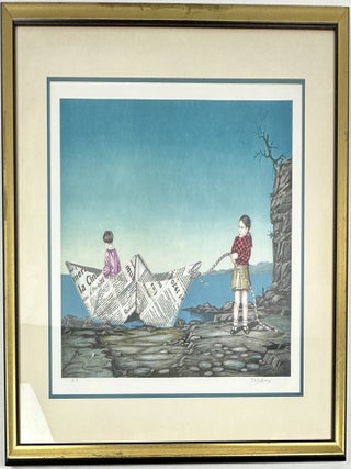 LITHOGRAPH "PAPER BOAT" [Signed