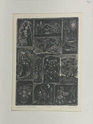 1414520 ORIGINAL WOOD ENGRAVING "A PILGRIM'S TALL TALES" [Signed]. Fritz Eichenberg