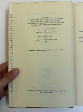 SELECTIONS FROM THE SMUTS PAPERS VOLUME IV NOVEMBER 1918-AUGUST 1919
