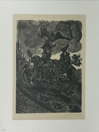 1414524 ORIGINAL WOOD ENGRAVING "EXTRAVAGANCE AND AVARICE" [Signed]. Fritz Eichenberg