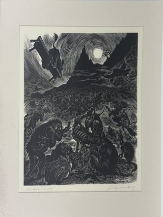 1414574 ORIGINAL WOOD ENGRAVING "WITCHES' NIGHT" [Signed]. Fritz Eichenberg