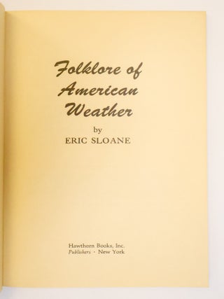 FOLKLORE OF AMERICAN WEATHER
