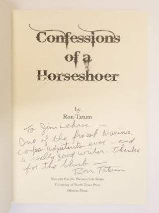 CONFESSIONS OF A HORSESHOER [Inscribed]