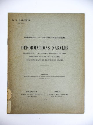 1414905 CONTRIBUTION AU TRAITEMENT CHIRURGICAL DES D&Eacute;FORMATIONS NASALES PROTH&Egrave;SES VIVANTES DE...