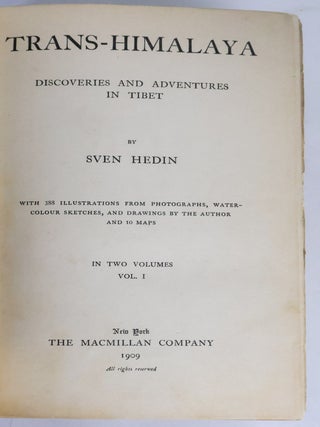 TRANS-HIMALAYA: DISCOVERIES AND ADVENTURES IN TIBET [2 Volumes]