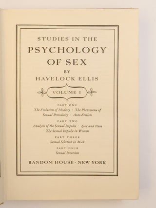 STUDIES IN THE PSYCHOLOGY OF SEX [2 Volumes]