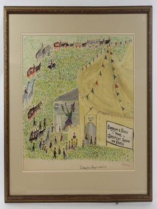 1415012 ORIGINAL PAINTING TITLED "BARNUM & BAILY THE GREATEST SHOW ON EARTH"...