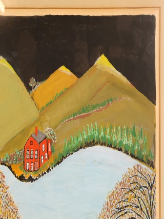ORIGINAL PAINTING TITLED "FISHING AT MOUNTAIN LAKE" [Signed]